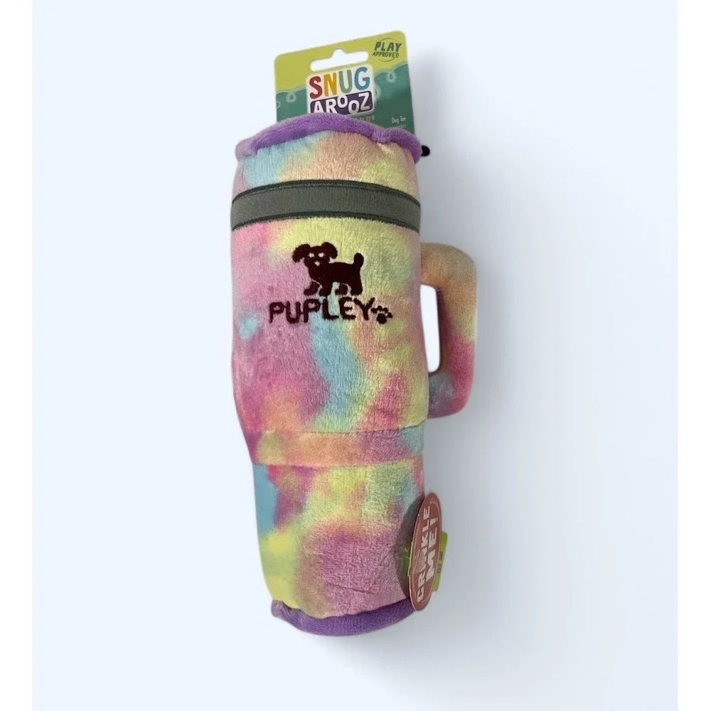 PUPLEY TUMBLER DOG TOY MULTICOLORED SQUEAK CRINKLE SNUGAROOZ